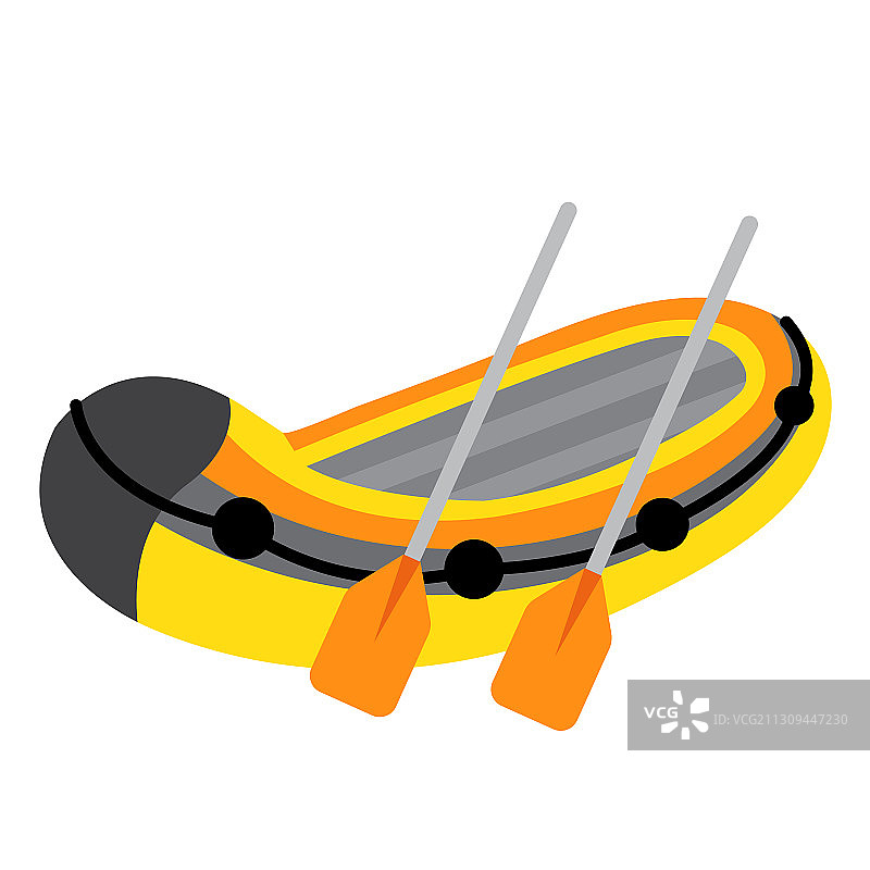 救生筏运输卡通人物图片素材