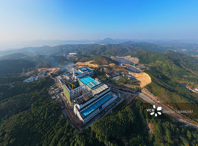 广东省惠州市惠阳区沙田镇榄子垅环境园航拍全景图片素材