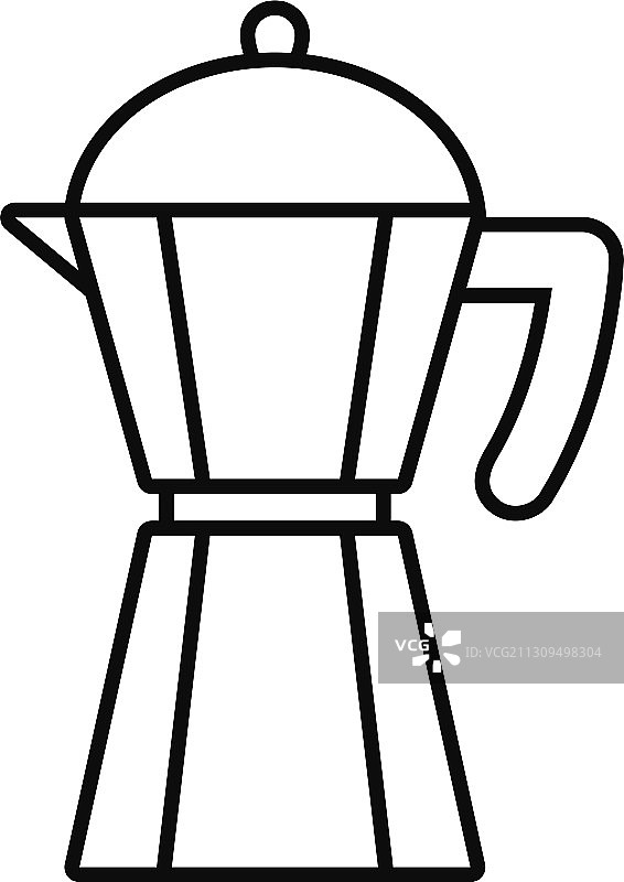 意大利咖啡机图标线条风格图片素材