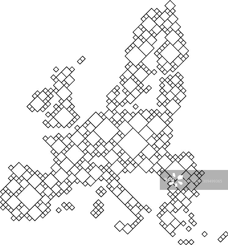 黑色网格图案欧盟地图图片素材