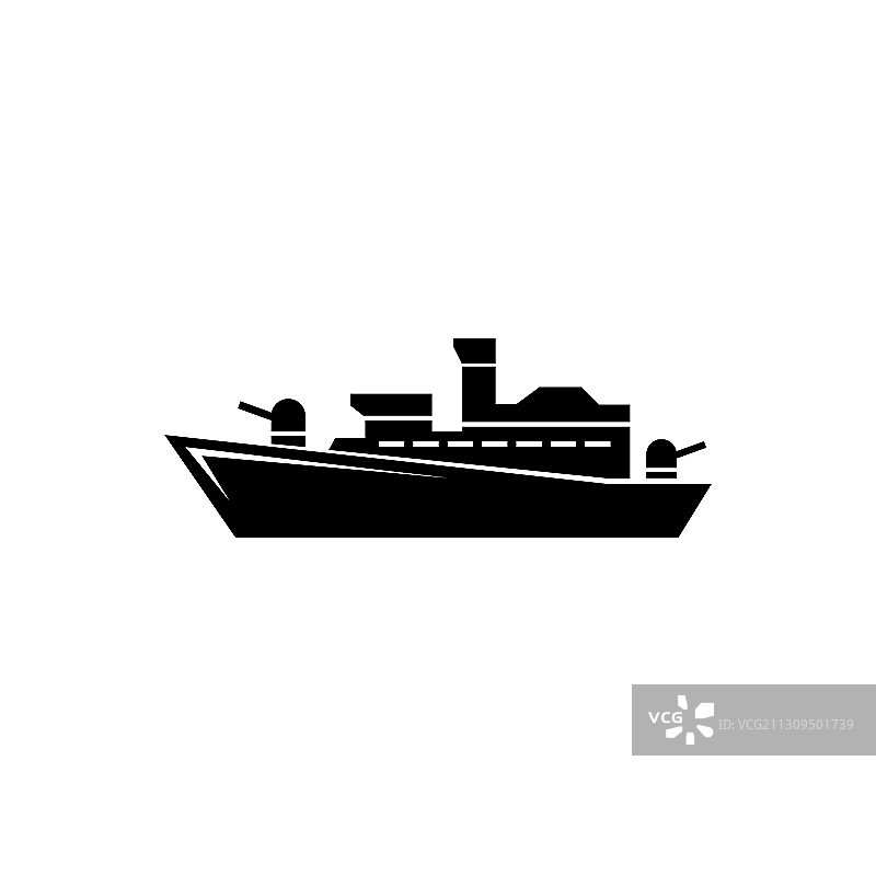 战列舰驱逐舰军舰巡洋舰扁平风格图标图片素材