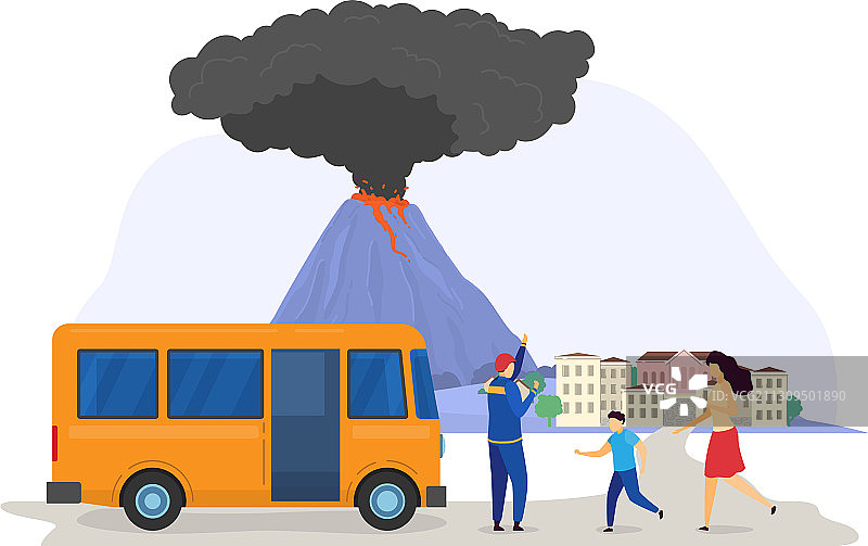 自然灾害云火山爆发疏散图片素材