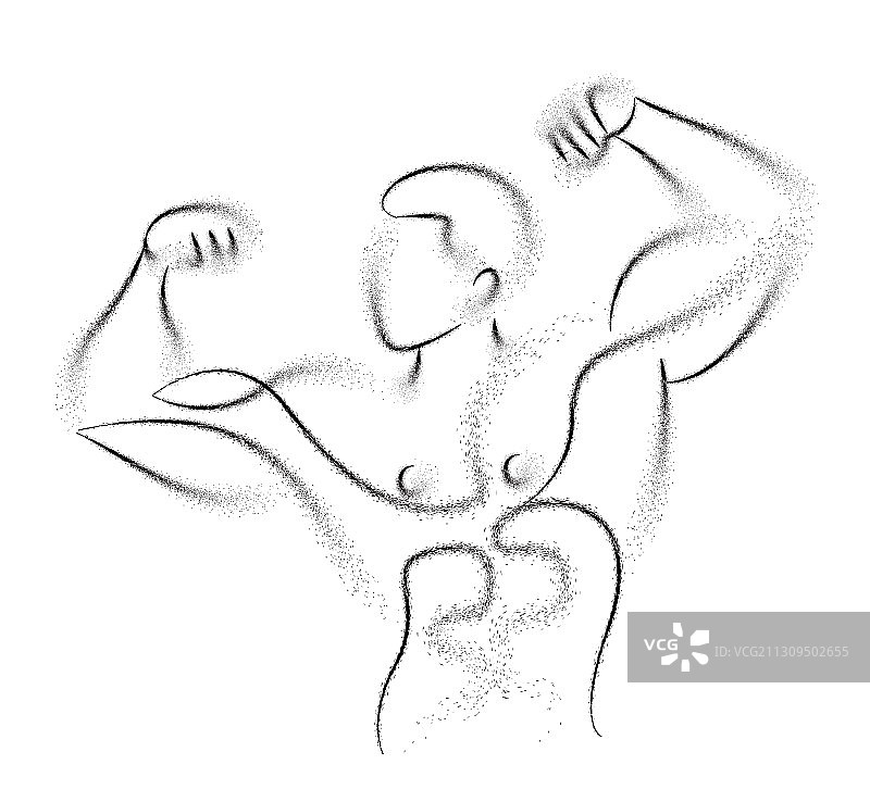 健美运动线条艺术绘画图片素材