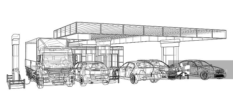 电动汽车充电站图片素材