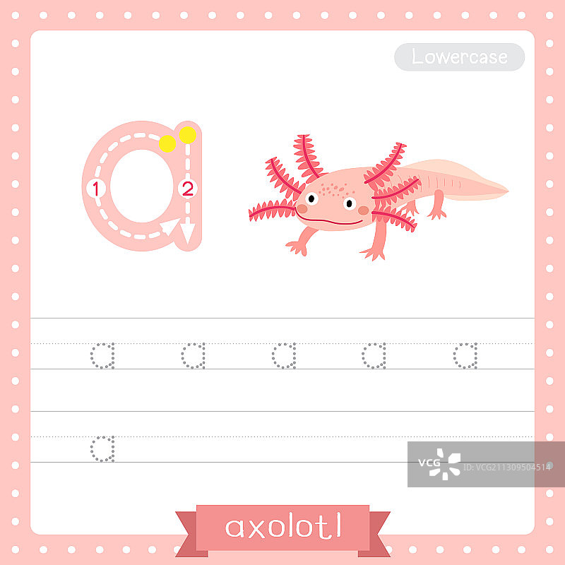 小写字母A描摹练习工作表图片素材