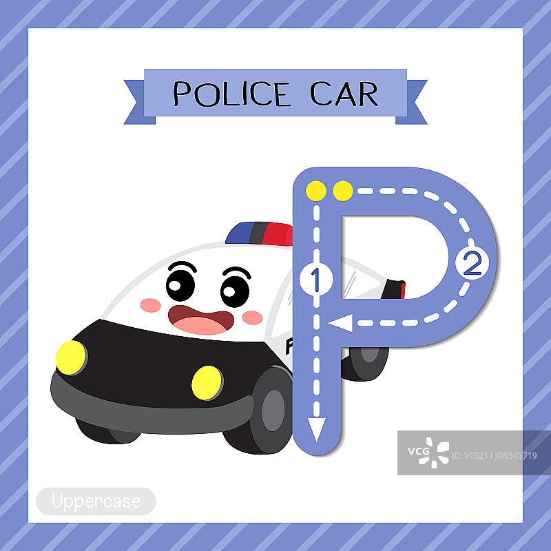 字母P大写警车描摹图片素材