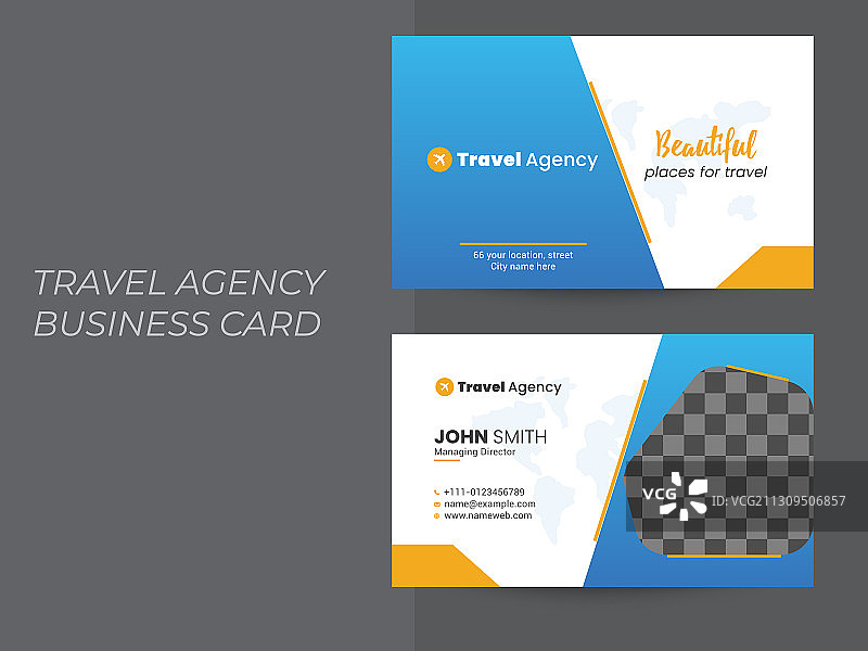 旅行社名片设计图片素材