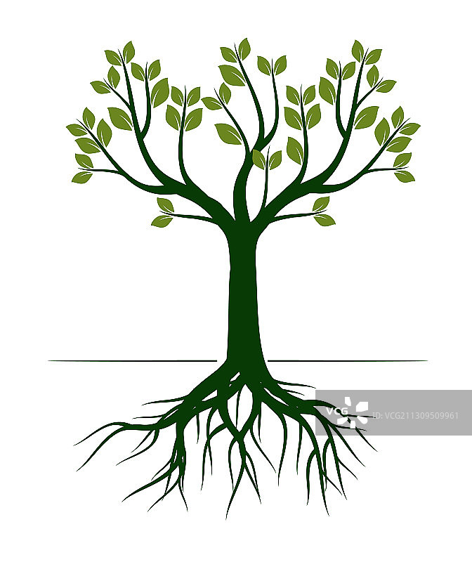 绿色春季树木轮廓图片素材