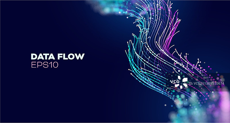 未来主义波浪数据流图片素材