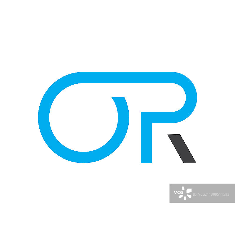 OR首字母抽象Logo设计模板图片素材