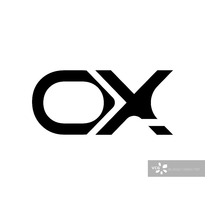 字母OX抽象标志设计模板图片素材