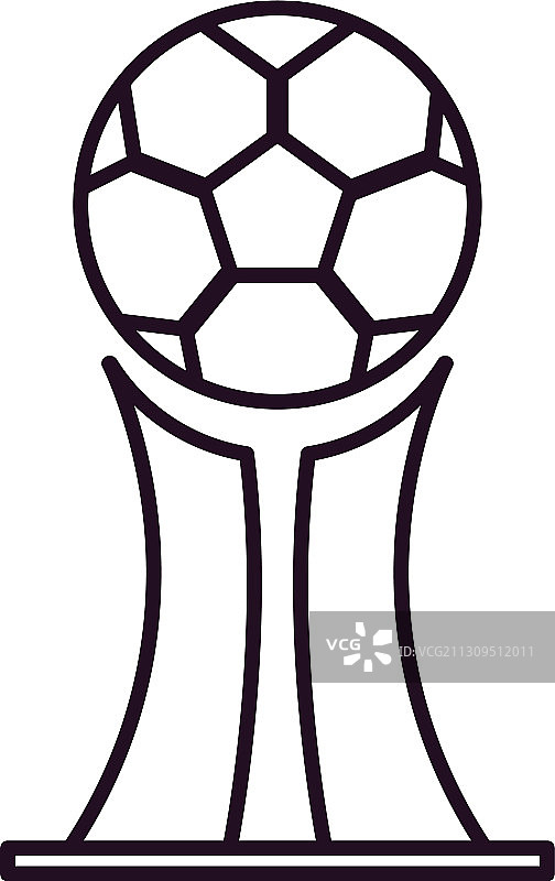 足球奖杯线性风格图标设计图片素材