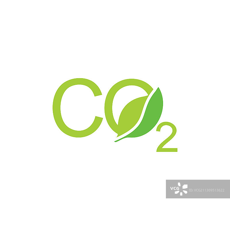 CO2字母树叶形标志图片素材