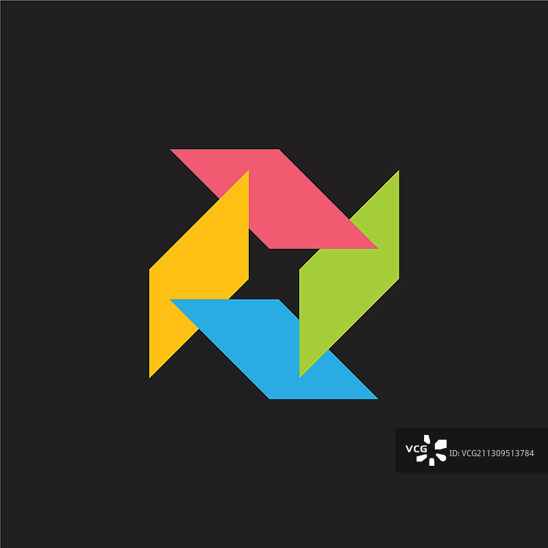 圆形彩色纸卡符号标志图片素材