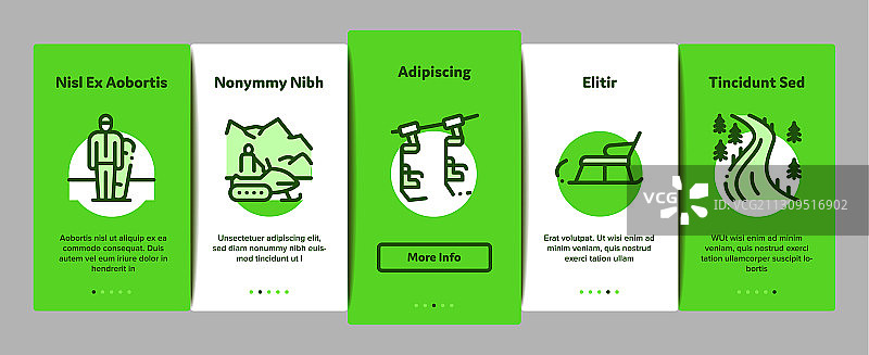 滑雪胜地度假入门元素图标集图片素材