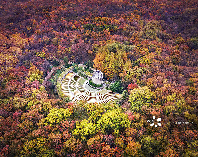 南京中山陵音乐台航拍图片素材