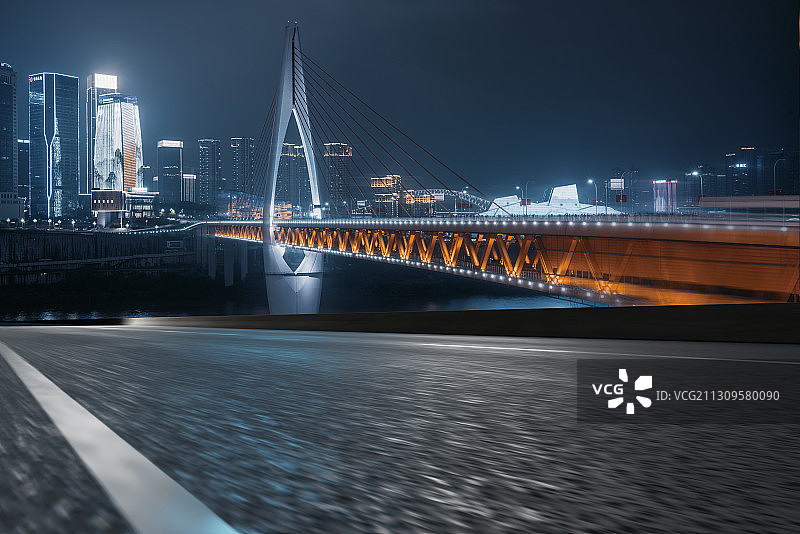 重庆道路汽车广告夜景背景素材图片素材