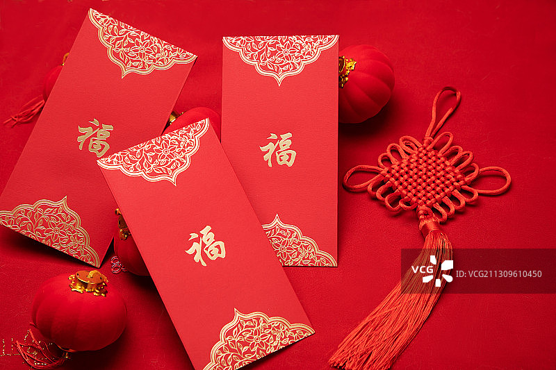 红包与中国结图片素材