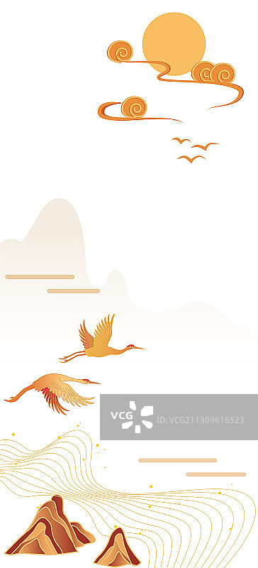 简约的山水元素背景图案图片素材