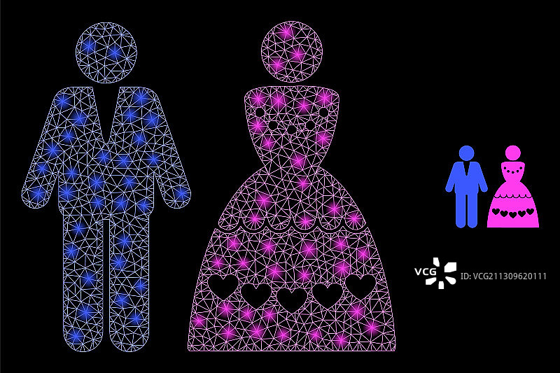 结婚夫妇-明亮的光点网络图片素材