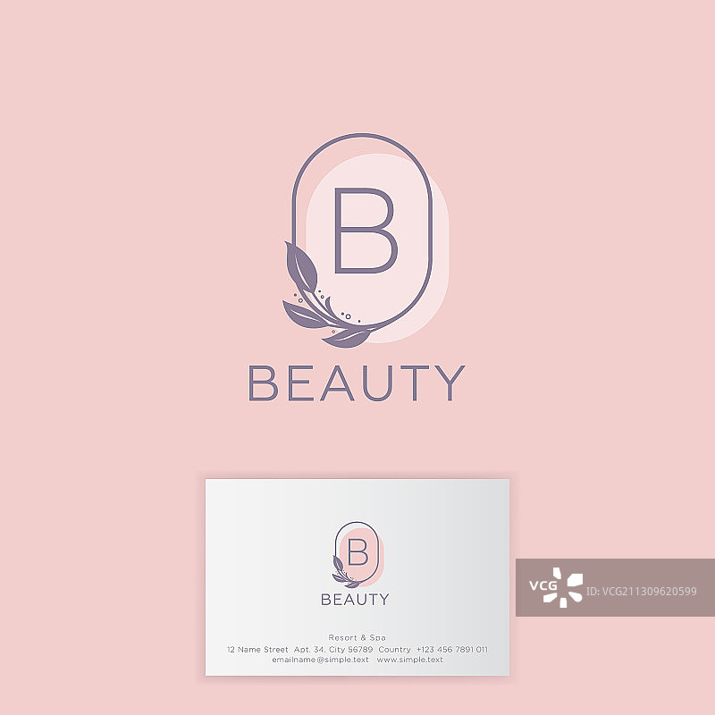 美容字母B树叶logo图片素材