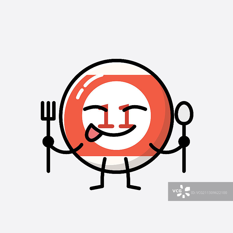 可爱的台球吉祥物人物在平图片素材