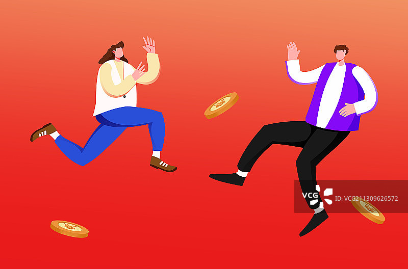 卡通手绘购物节活动红包促销插画图片素材