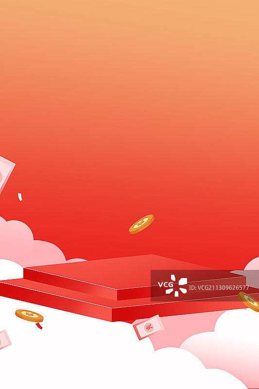 卡通手绘购物节活动红包促销插画图片素材