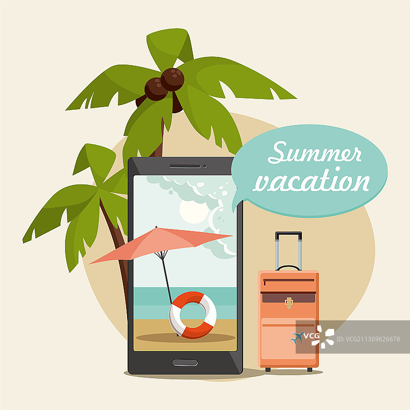 热带棕榈海滩夏日度假图片素材