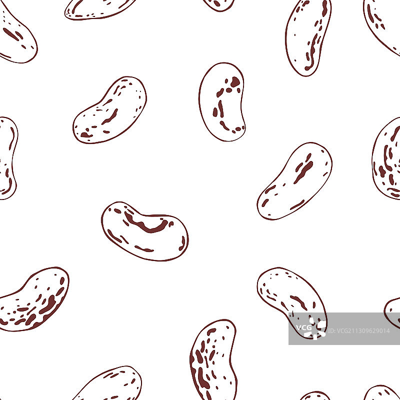 手绘菜豆无缝图案图片素材