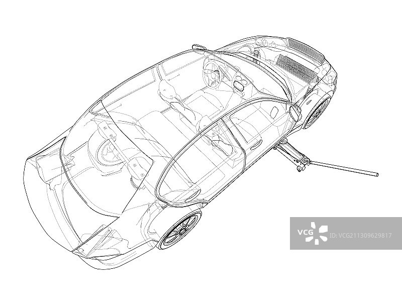 带有落地式千斤顶的概念车图片素材