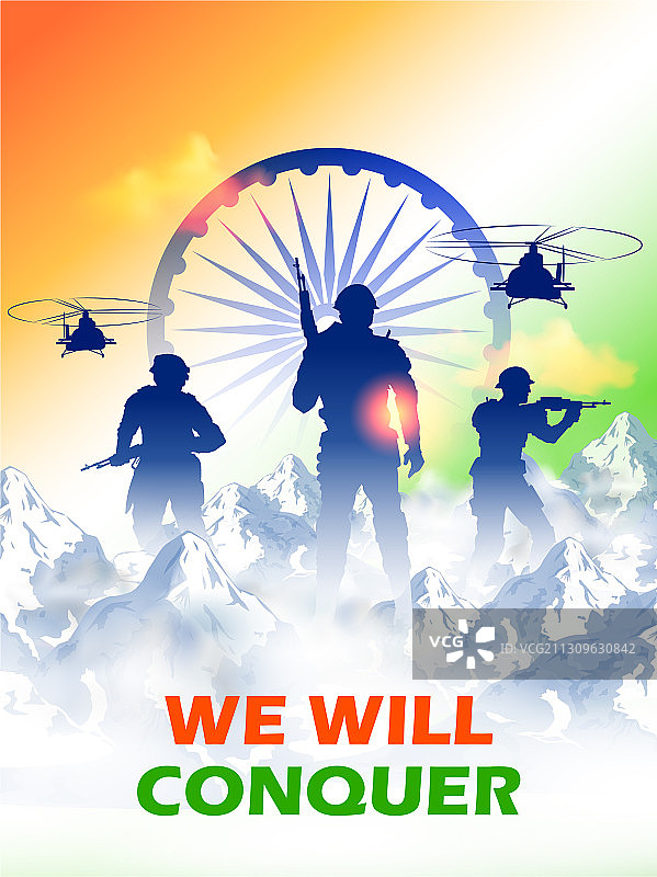 骄傲的印度陆军士兵图片素材