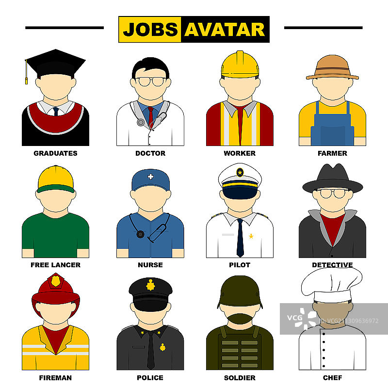 物体职业头像合集图片素材