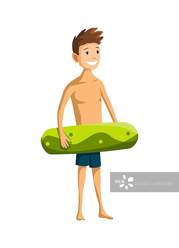 充气游泳圈海滩人物图片素材