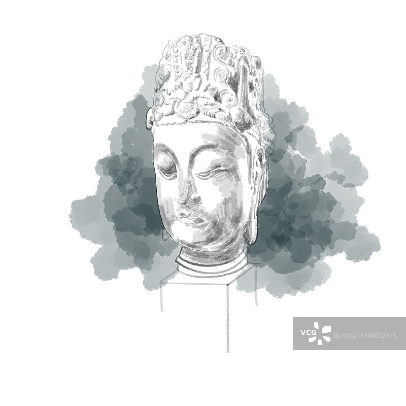 佛祖插画图片素材