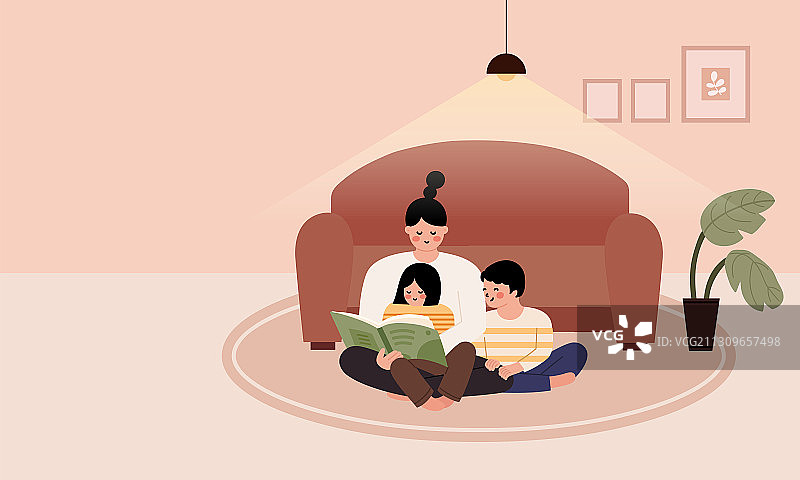 亲子阅读图片素材