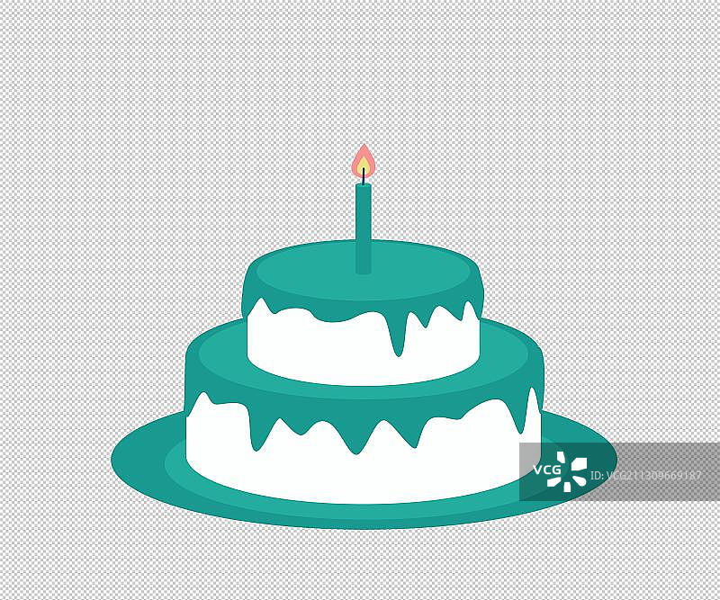 双层蛋糕和点燃的蜡烛图片素材