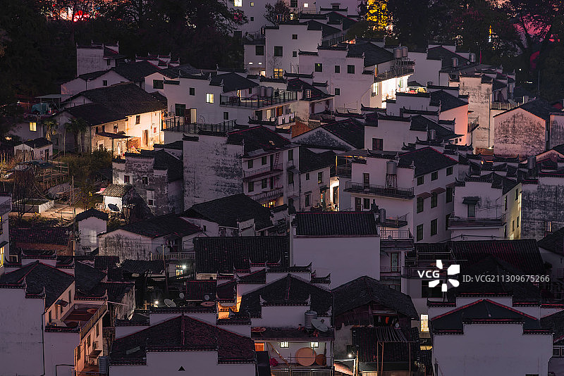 婺源石城夜景图片素材