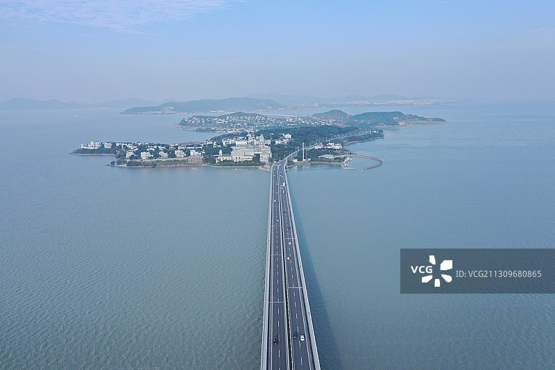 太湖大桥和叶山岛图片素材