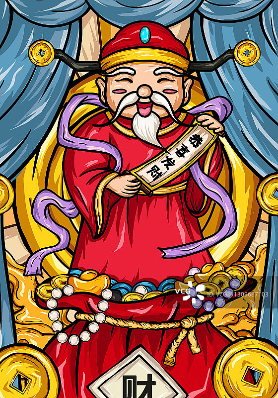 国潮风财神爷图片素材