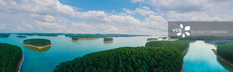 航拍广西北海合浦星岛湖景区风光图片素材