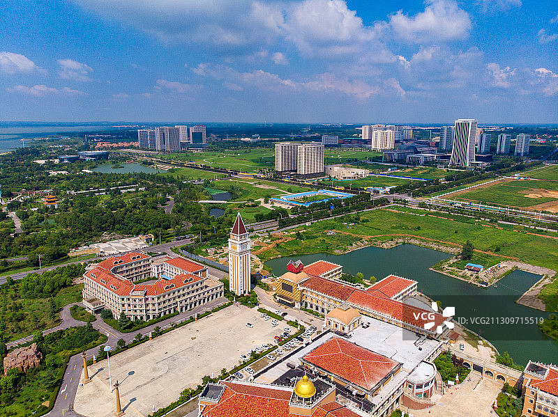 欧式小镇+江苏省宿迁市宿豫区湖滨公园图片素材