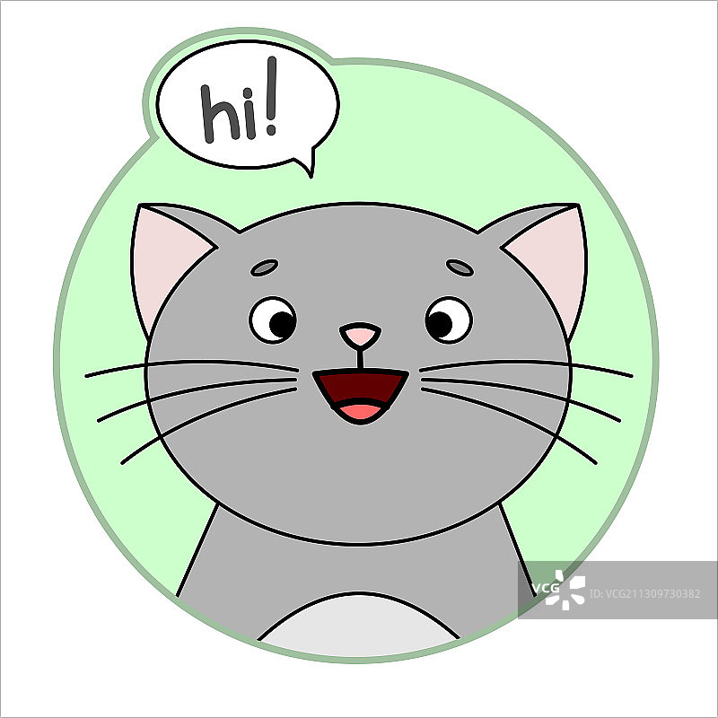 可爱猫咪圆形图标表情符号图片素材