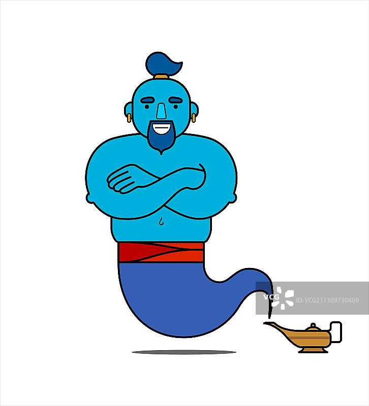 灯里的蓝色精灵卡通形象图片素材