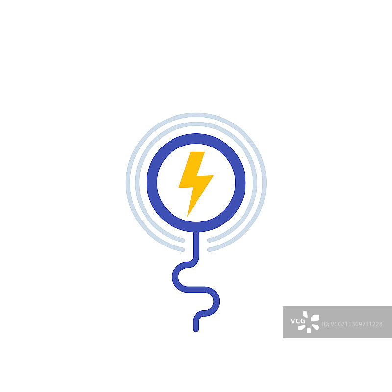 白色背景上的无线充电站图标图片素材