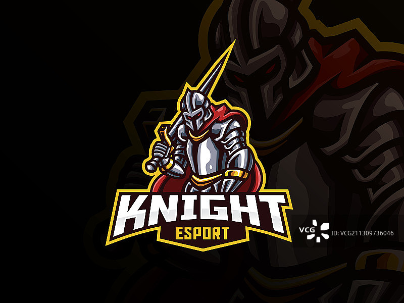 骑士吉祥物运动Logo设计图片素材