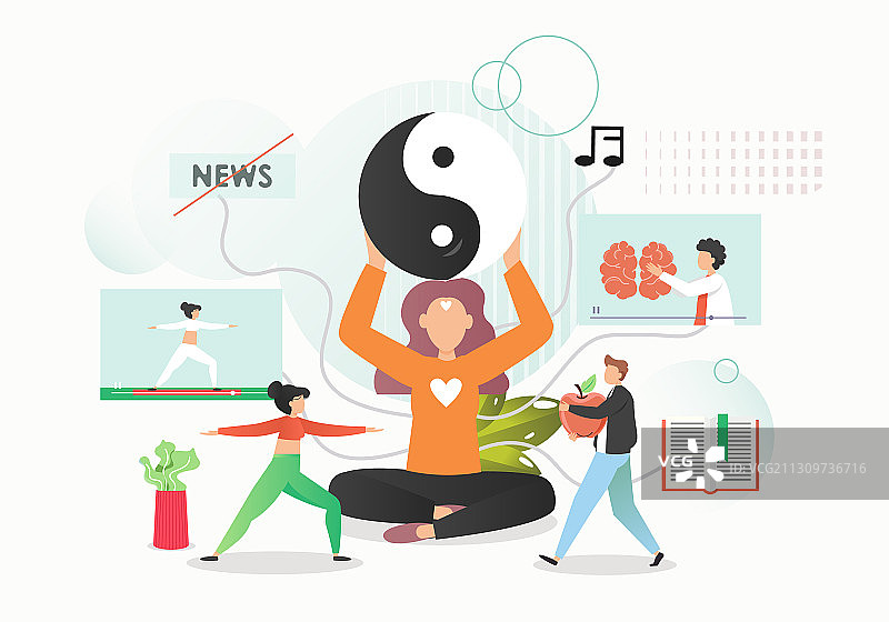 扁平风格心理健康设计图片素材