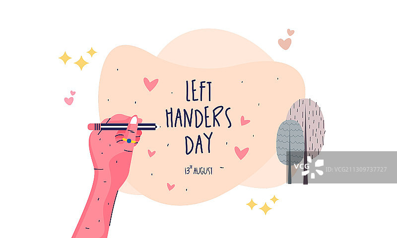 扁平风世界左撇子日概念图片素材