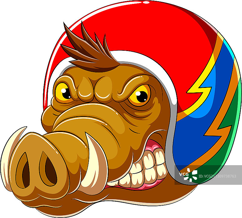 戴头盔的赛车野猪图片素材