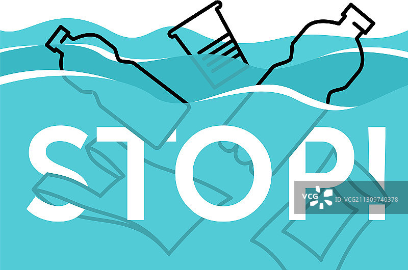 塑料垃圾污染海洋图片素材